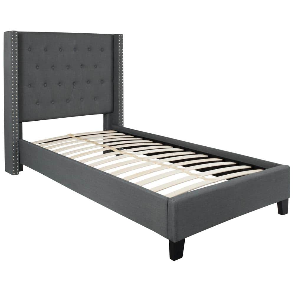 Light Gray King Platform Bed