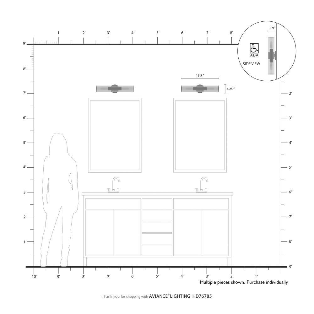 Bancroft 2-Light Vanity in Polished Chrome with Clear Glass