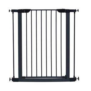 Angel Sar 29-38 in. W x 39 in. H Pressure Mounted Dog Gate, Walk-Through Steel Baby Gate Includes Two 3-Inch-Wide Extensions