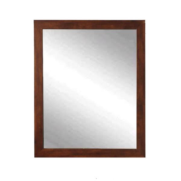 BrandtWorks Medium Rectangle Walnut Contemporary Mirror (34 in. H x 30 in. W)