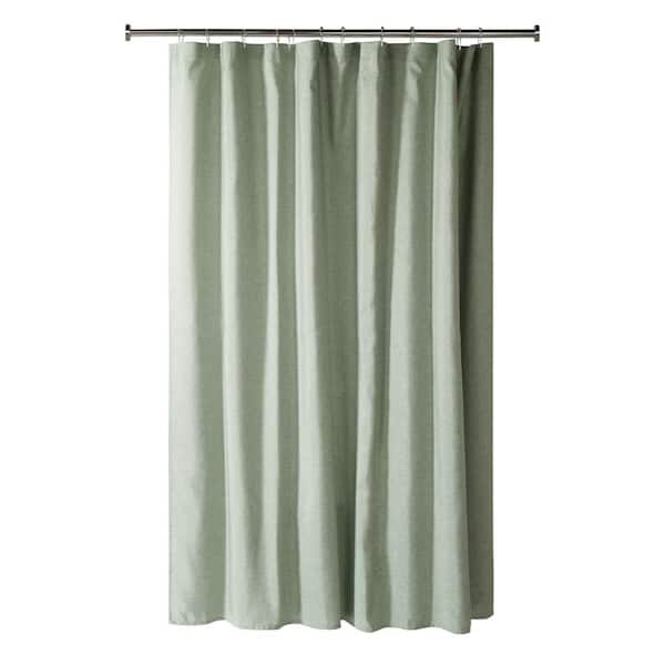 72 in. W x 72 in. L Linen-Look Polyester Shower Curtain in Sage