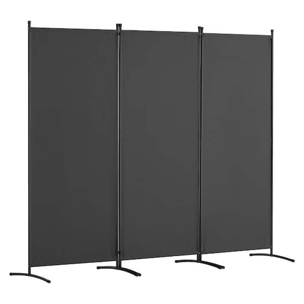 Gray Room Divider, 3 Panel Room Dividers and Folding Privacy Screens for Office, Bedroom, Study, Freestanding, Composite