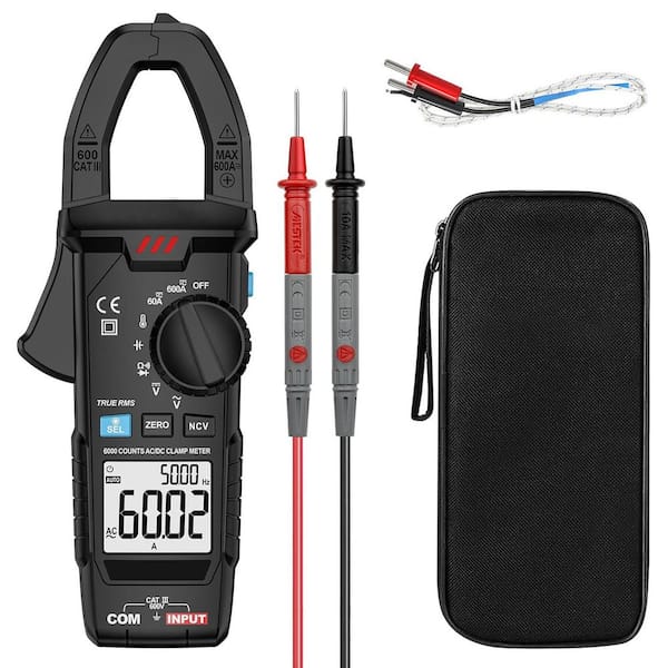 600-Volt 600-Amp AC/DC Digital Clamp Meter with True-RMS, NCV, and LED Flashlight
