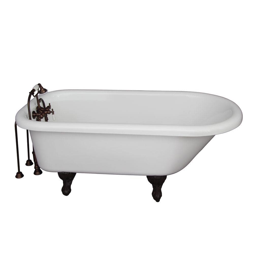 5.6 ft. Acrylic Ball and Claw Feet Roll Top Tub in White with Oil Rubbed Bronze Accessories price history on PriceWatchPro