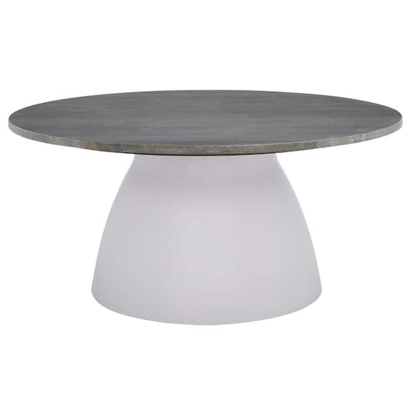 SAFAVIEH Roseclaire 36 in. Gold/Light Pink Round Stone End Table