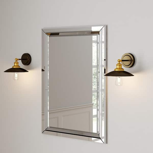 Archives Collection 1-Light Antique Bronze Wall Sconce with Metal Shade