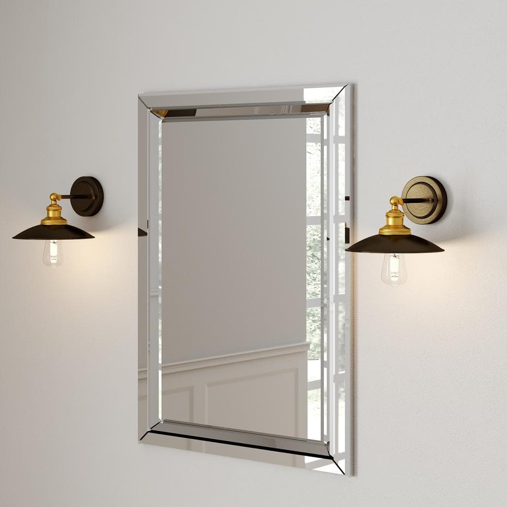 Antique Bronze Adjustable Swivel Wall Sconce with Brass Accents