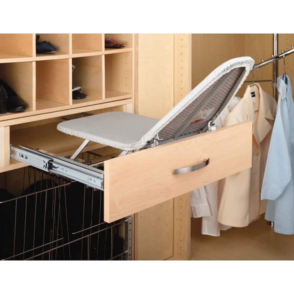 Chrome Pull-Out Foldaway Ironing Board for Cabinet Drawer