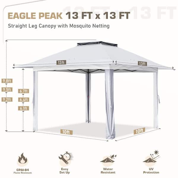 EAGLE PEAK 13 ft. x 13 ft. Pop-Up Gazebo Tent Instant with