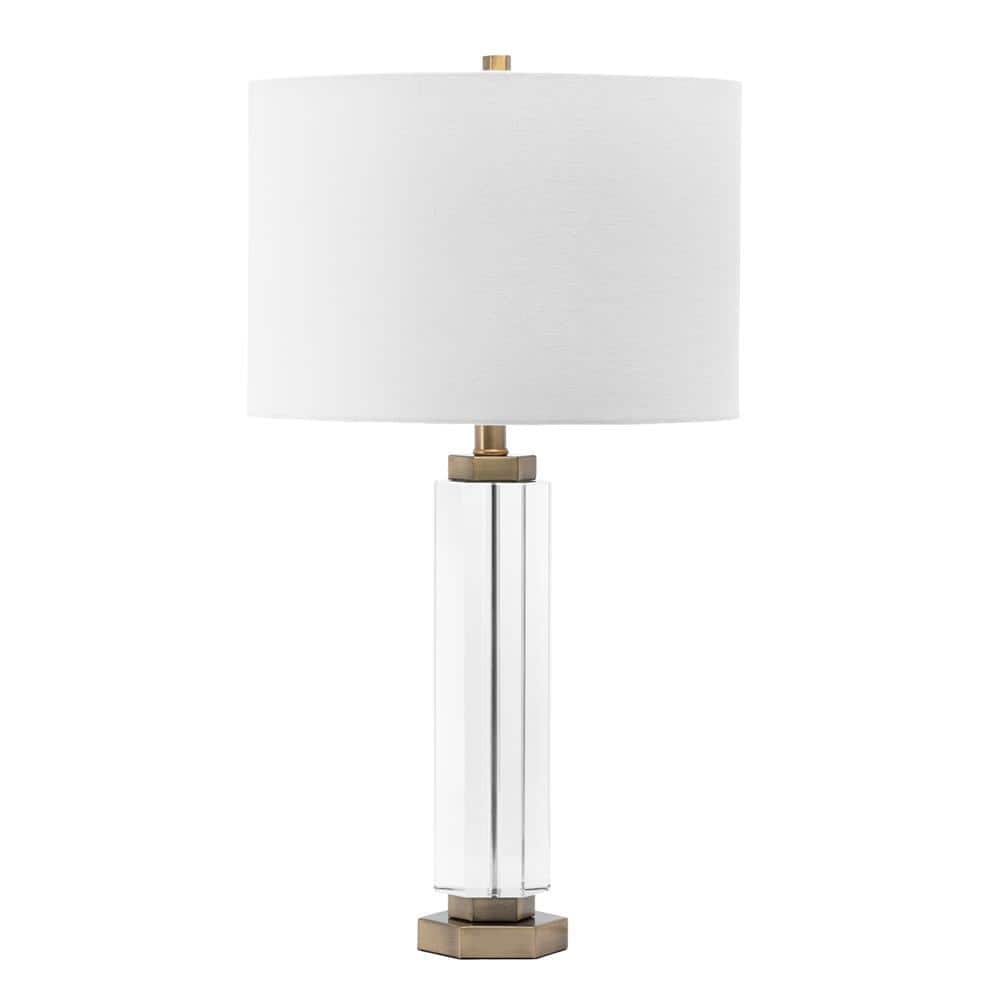 nuLOOM Arezzo 27 in. Clear Crystal Contemporary Table Lamp with Shade