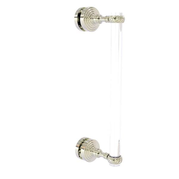 Allied Brass Pacific Grove Collection 12 Inch Single Side Shower Door Pull with Twisted Accents in Polished Nickel