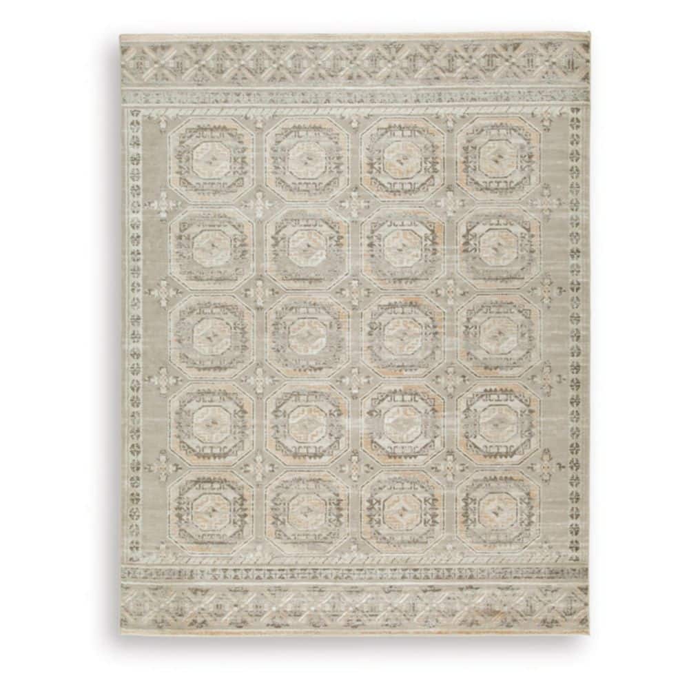 Signature DESIGN BY ASHLEY Bachby 8 ft. x 10 ft. Beige/Gray Medallion ...