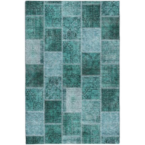 Dream Shag Premium Machine Washable Abstract ADS772 Teal 3 ft. x 5 ft. Area Rug