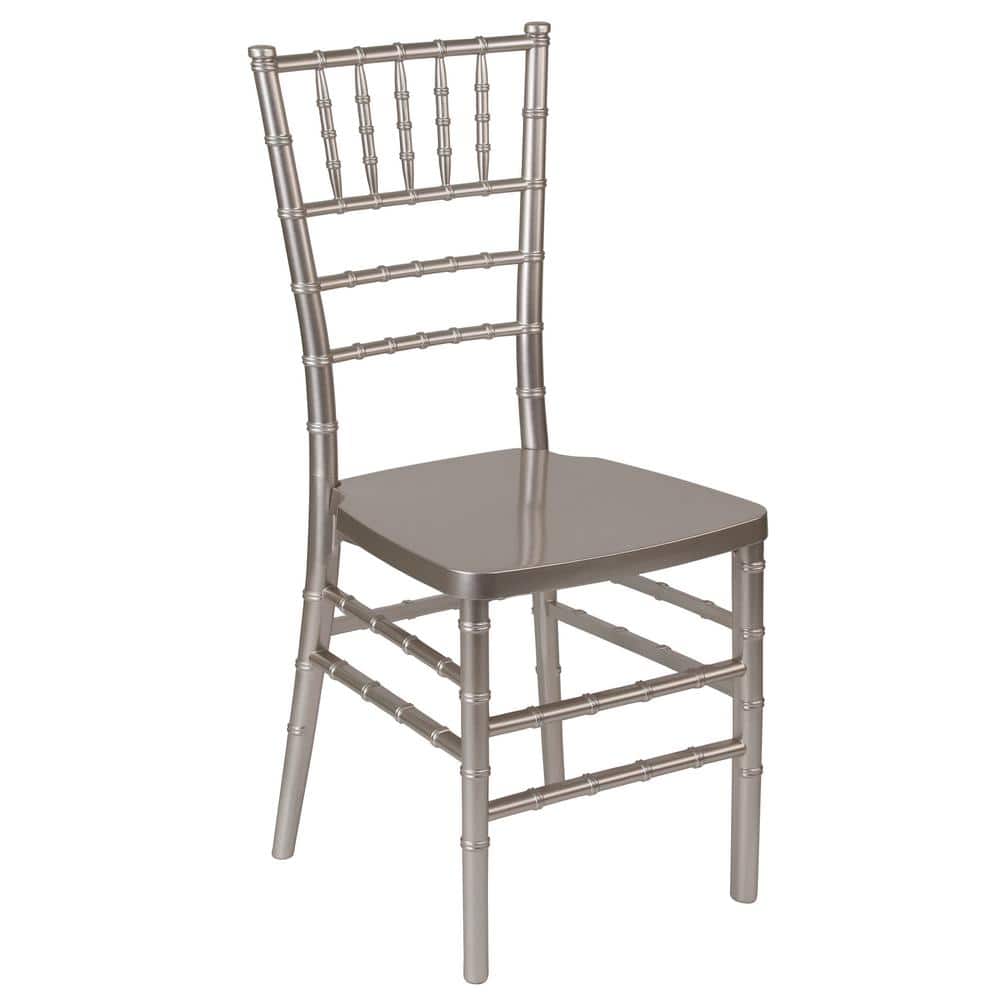 Flash Furniture フラッシュファニチャー キアバリチェア シルバー Flash Furniture HERCULES PREMIUM Series Pewter Resin Stacking