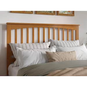 Mission Light Toffee Natural Bronze Solid Wood Queen Headboard with Attachable Charger