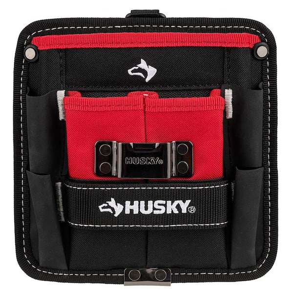 Husky 7 in. 3-Pocket Clip On Tool Belt Pouch