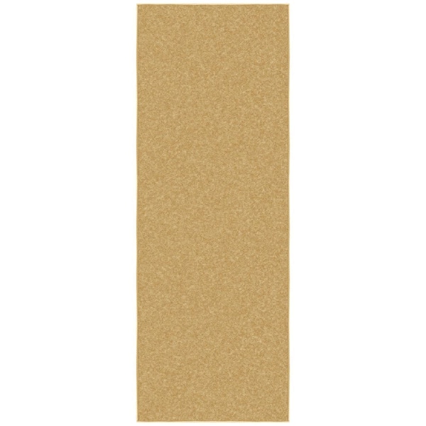 Ottomanson Ottohome Collection Non-Slip Rubberback Modern Solid Design 2x6 Indoor Runner Rug, 2 ft. 2 in. x 6 ft., Beige