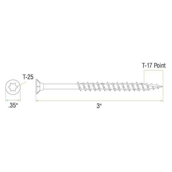 Deckmate #9 x 3 in. Black Star Flat-Head Wood Deck Screw (1 lb