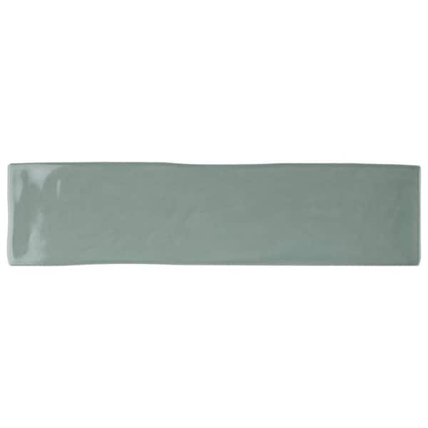 MOLOVO Kezma Jade Green 2.95 in. X 11.81 in. Polished Ceramic