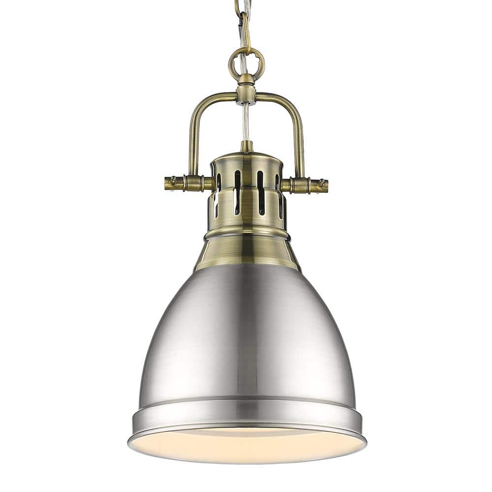 Duncan 1-Light Aged Brass Standard Mini Pendant with Metal Shade price history on PriceWatchPro