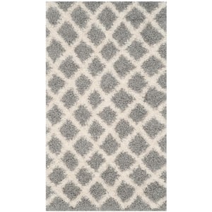 Beverley Gray/Ivory Doormat 3 ft. x 5 ft. Geometric Area Rug