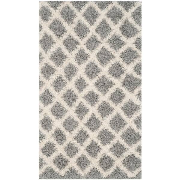 SAFAVIEH Beverley Gray/Ivory 3 ft. x 5 ft. Geometric Area Rug SGDS258G ...