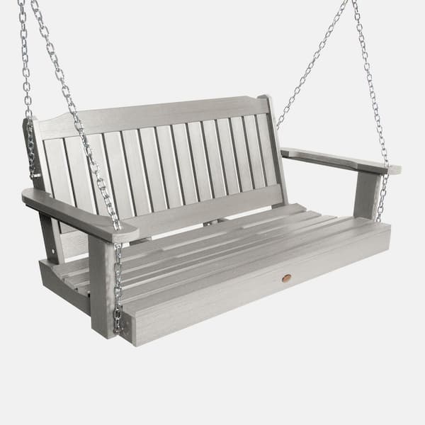 Highwood Lehigh 4 ft. 2-Person Harbor Gray Recycled Plastic Porch Swing