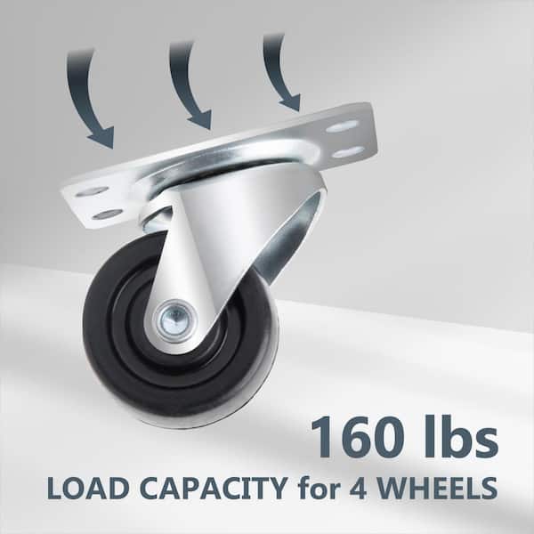 POWERTEC 1-1/2 in. Swivel Plate Caster Wheels, Low Profile