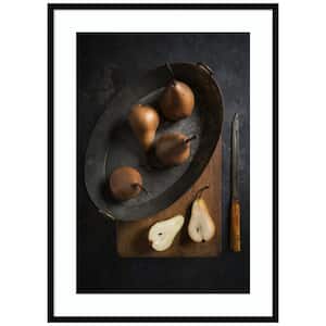 "Pears Still Life" by Diana Popescu 1-Piece Wood Framed Giclee Food Art Print 30 in. x 41 in.