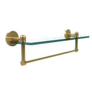 Tango Collection 22 in. Glass Vanity Shelf with Integrated Towel Bar in Unlacquered Brass