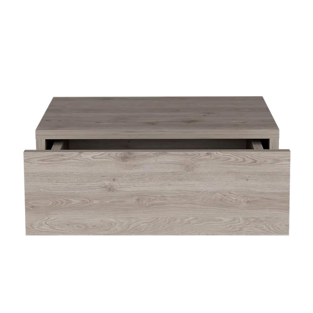 Modern Light Gray 15.7 in. Pine Wood Floating Decorative Rectangle Stand wi