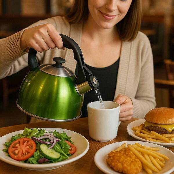 Creative Home Satin Splendor 11.2-Cup Stovetop Tea Kettle in