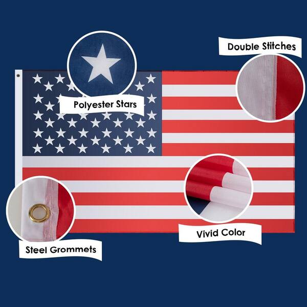 4 ft. x 6 ft. Steel Grommets Polyester American Flag