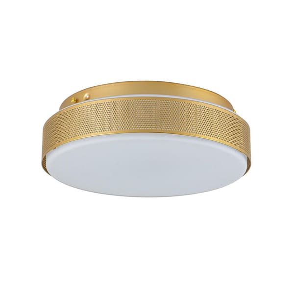 EDISLIVE 11.8 in. 1-Light Drum Brushed Gold Color Selectable LED