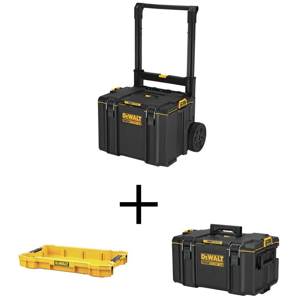 DEWALT Toughsystem 2.0 Mobile Tool Box, 2.0 Large Tool Box and 2.0 Shallow  Tool Tray DWST08450W84508300 The Home Depot