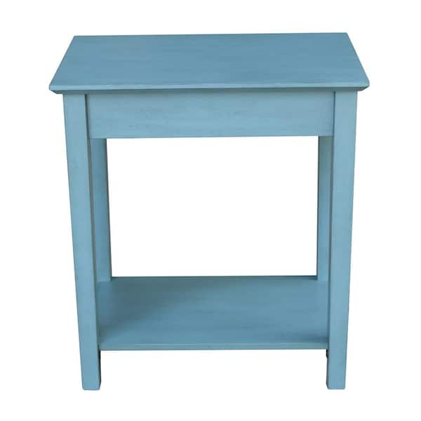 International Concepts Narrow Ocean Blue Solid Wood End Table Ot32 2214 The Home Depot