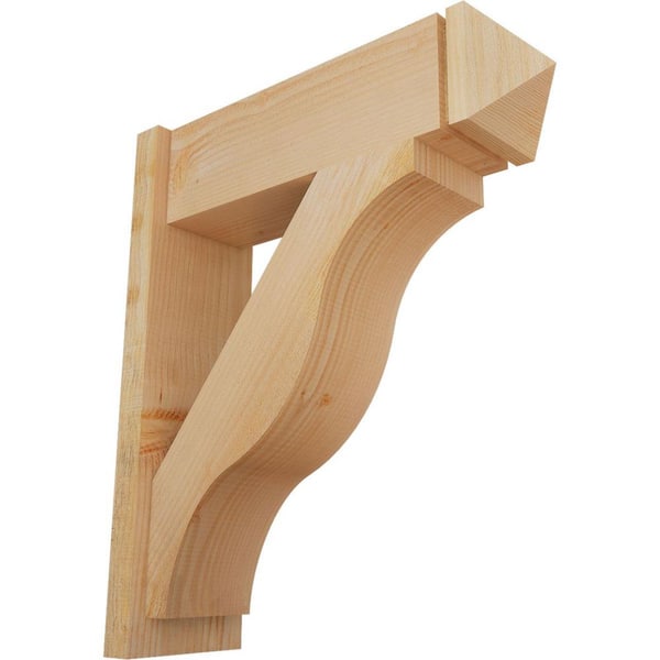 Ekena Millwork 8 in. x 30 in. x 26 in. Fuston Arts and Crafts Rough Sawn Douglas Fir Outlooker