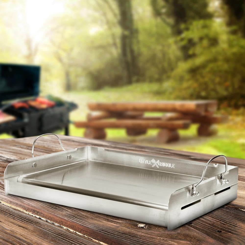 25" Stainless Steel Full-Size BBQ Griddle with Handles