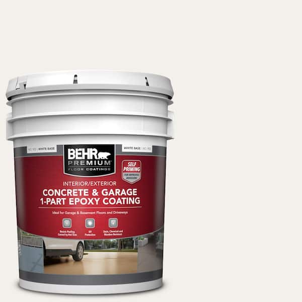 5 gal. #HDC-MD-06 Nano White Self-Priming 1-Part Epoxy Satin Interior/Exterior Concrete and Garage Floor Paint