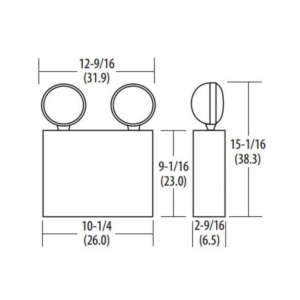 White Steel Dual Head Emergency Light with Integrated LEDs