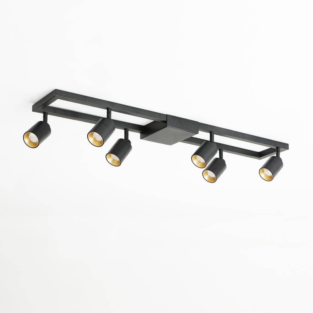 Shura Matte Black 6-Light LED Square Track Light