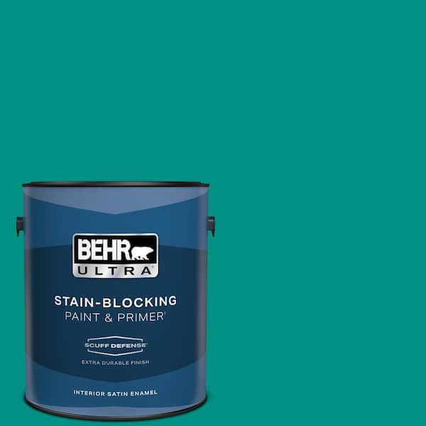 BEHR ULTRA 1 gal. #490B-6 Emerald Coast Extra Durable Satin Enamel Interior Paint & Primer