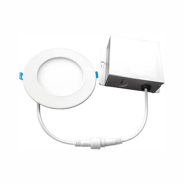 Euri Lighting 4 in. 4000K New Construction or Remodel IC Rated Canless Recessed Integrated LED Kit for Shallow Ceiling