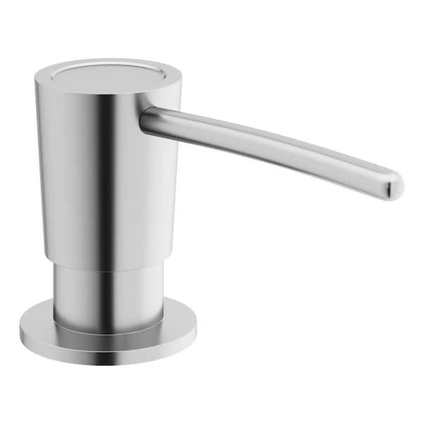 The Plumber's Choice Kitchen Sink Stainless Steel Soap Dispenser Built-in Design for Counter Top with Large Liquid Bottle in Brushed Nickel