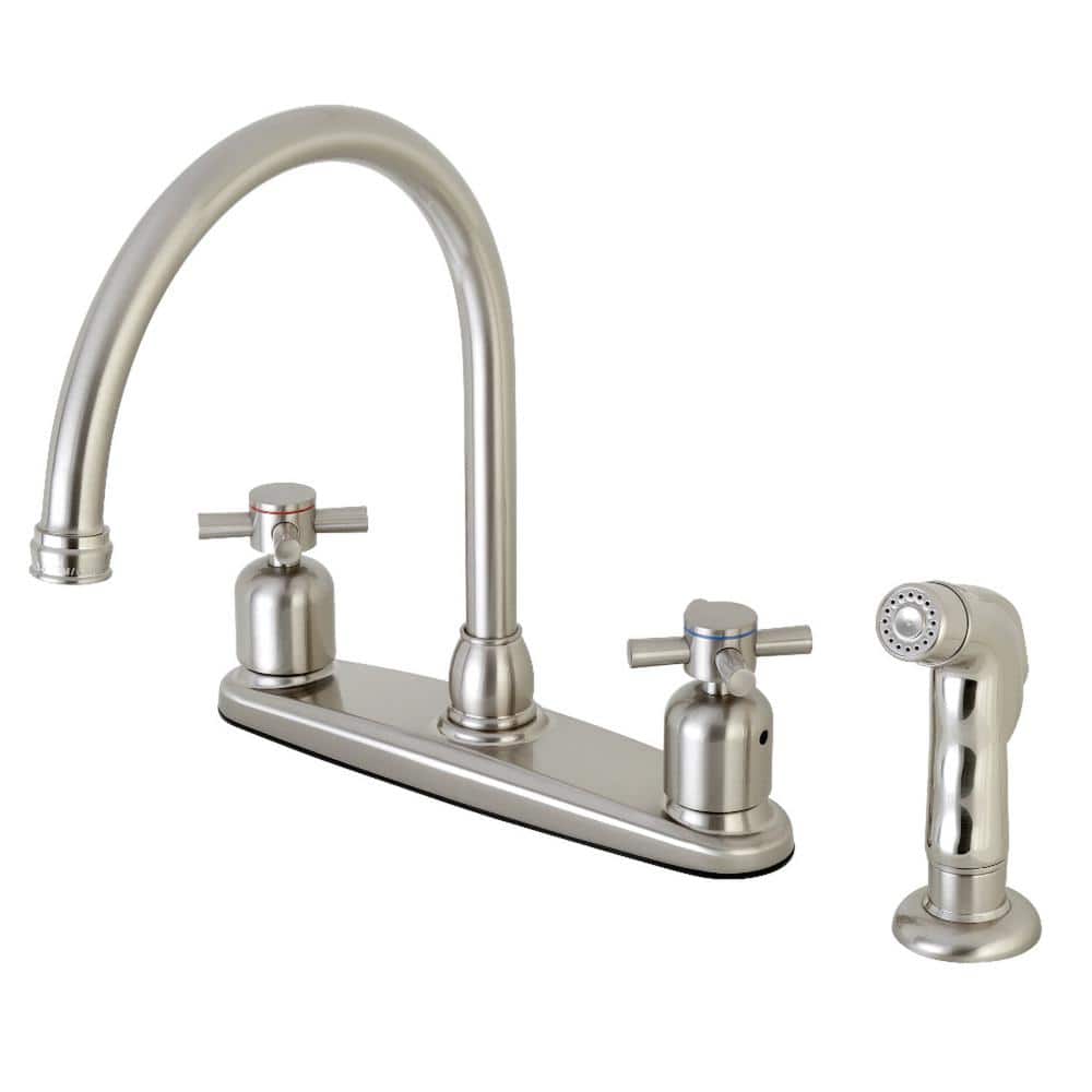 Concord 2-Handle Standard Kitchen Faucet with Side Sprayer in Brushed Nickel