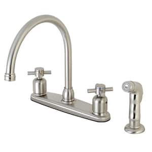 Concord 2-Handle Standard Kitchen Faucet with Side Sprayer in Brushed Nickel