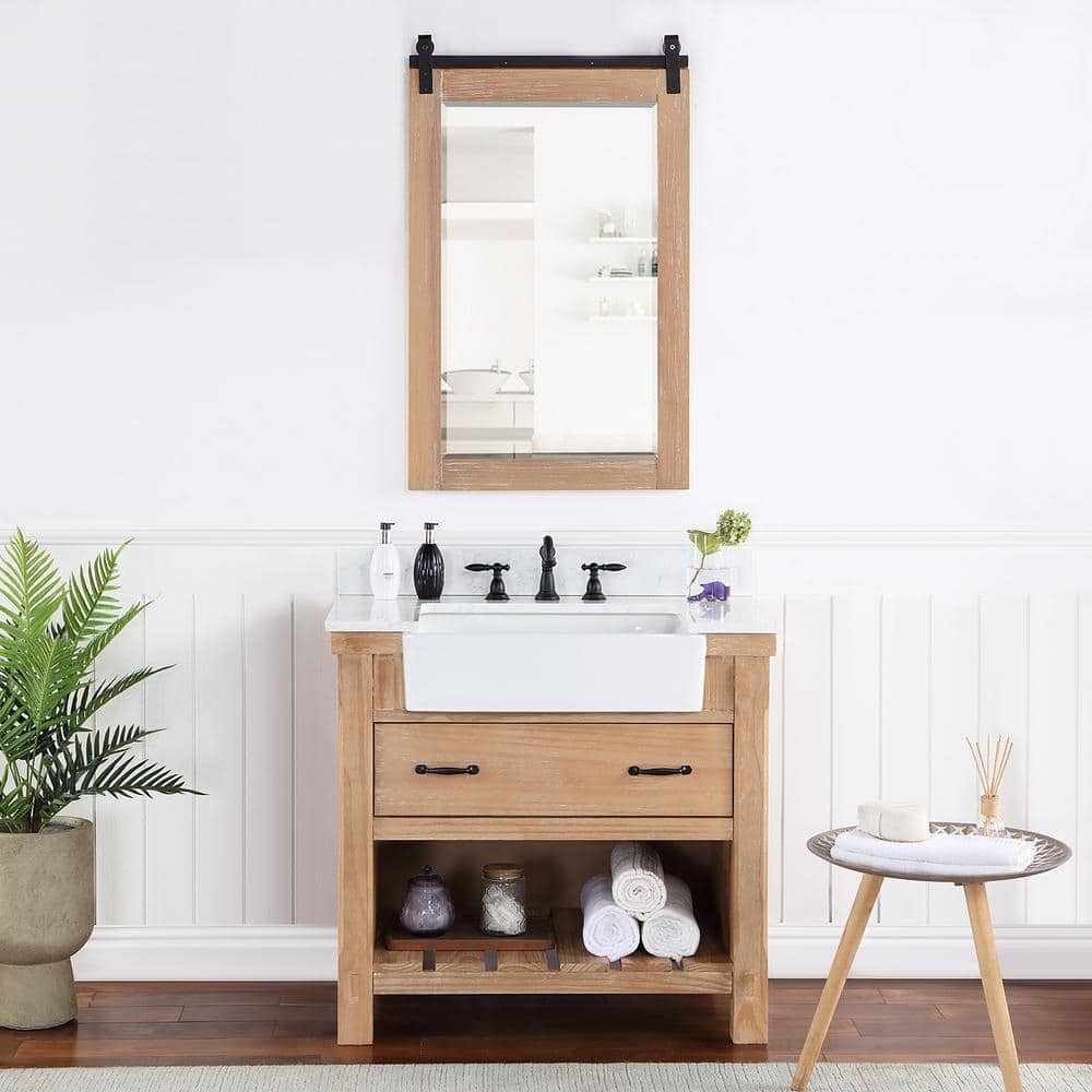 ROSWELL Villareal 36 in.W x 22 in.D x 34 in.H Single Farmhouse Bath ...
