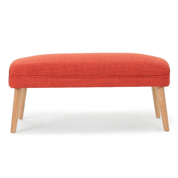Noble House Desdemona Muted Orange Rectangular Ottoman
