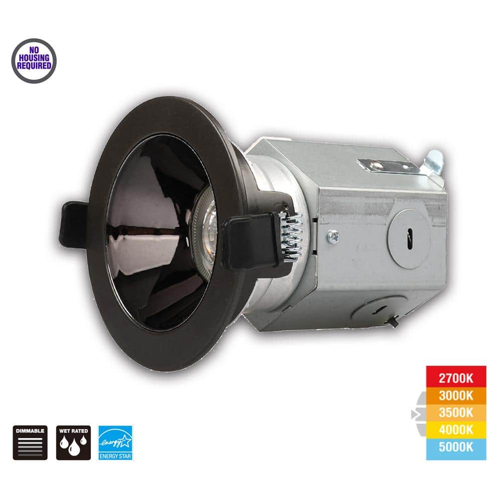 3in. Integrated LED Canless Recessed Light with Dark Bronze Trim and Dark B