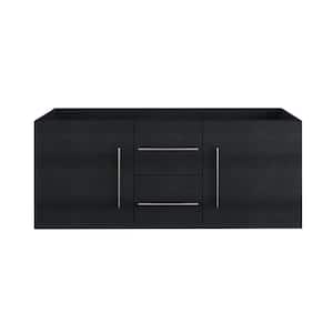 Napa 60 in. W x 22 in. D x 21 in. H Double Sink Bath Vanity Cabinet without Top in Black Ash, Wall Mounted